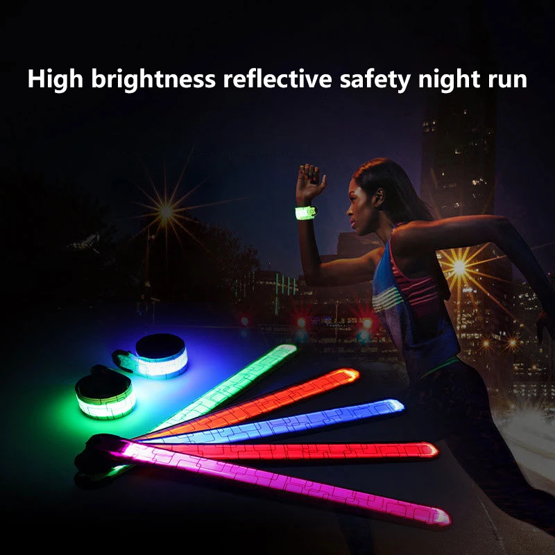 LED Night Light USB Charging Armband Wearable Running Arm Belt Glow Wristband For Running Walking Cycling Safety Warning Lights