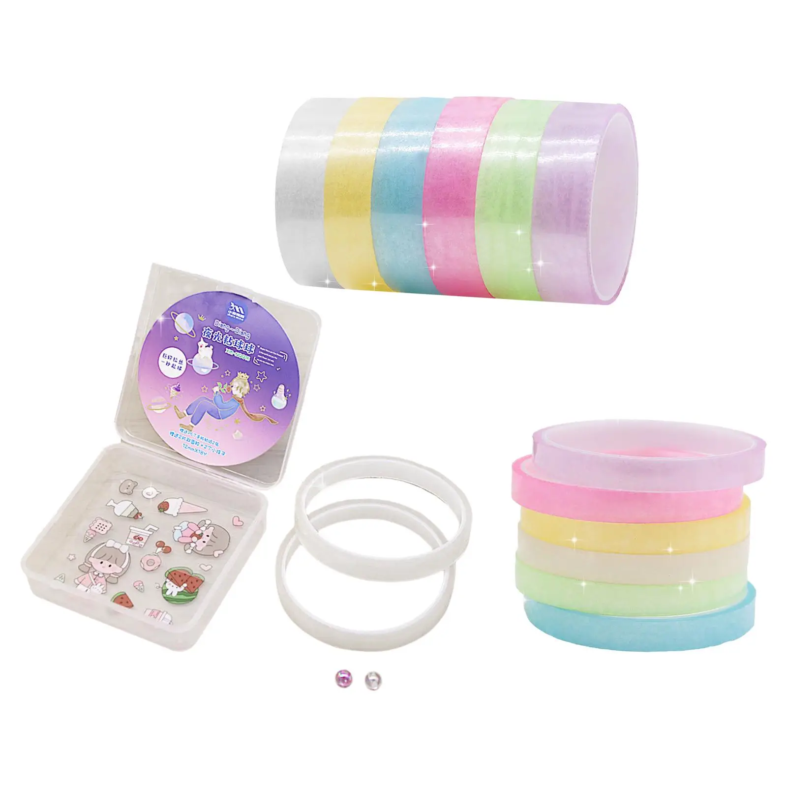 Creative Sticky Ball Tapes, Decompression Toys Tape DIY Making Ball Educational Toy Crafts Game Colored Tapes for School Gifts