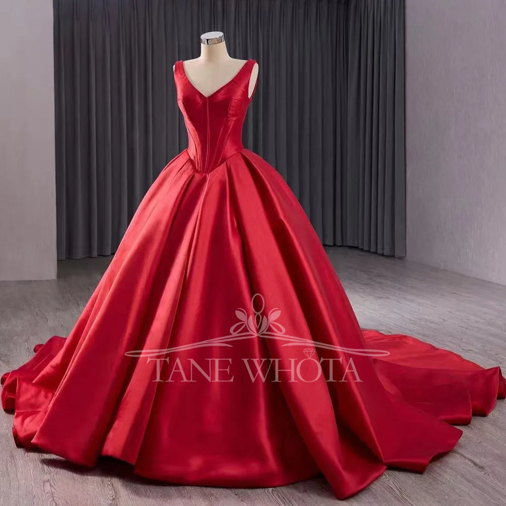 فساتين سهرة نسائية بأشرطة سباغيتي فستان سهرة بأربطة من الخلف فساتين حمراء طويلة