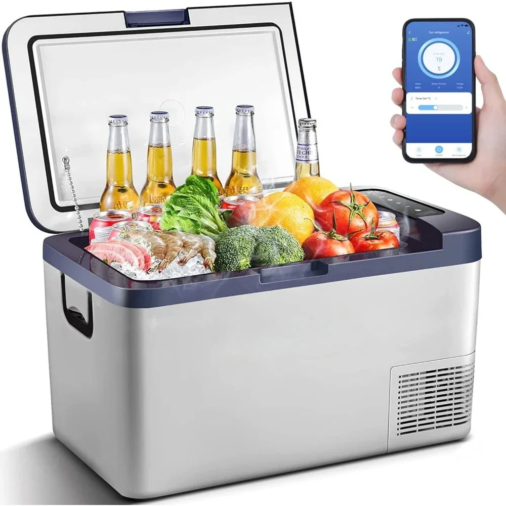 

27 Quart (25L) Car Fridge Portable Freezer (-4℉-68℉) Camping Refrigerator COOLER 12 Volt Car Refrigerator WIFI APP Control