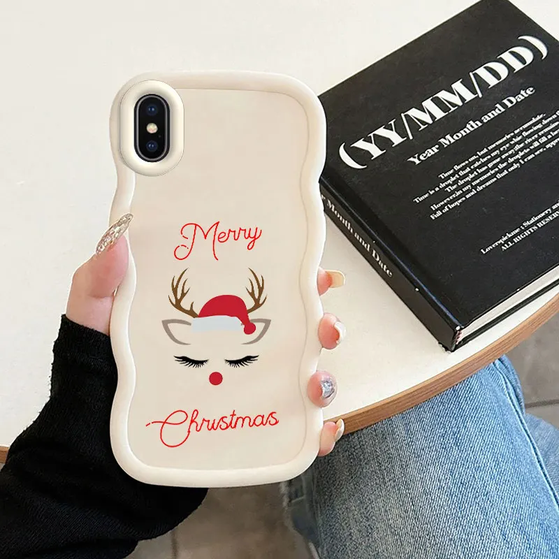 Funny Christmas Macalong Phone Case for iPhone 7 8 PLUS SE 2020 2022 X XS MAX Soft Coque Wavy edged Shockproof Cover