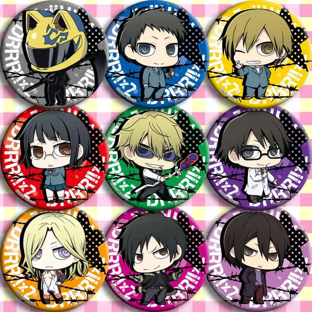 Anime Durarara Celty Sturluson Ryuugamine Mikado Kida Masaomi Pins Badge Cosplay Cartoon Itabag Bedge Button Brooch DADGE Gift