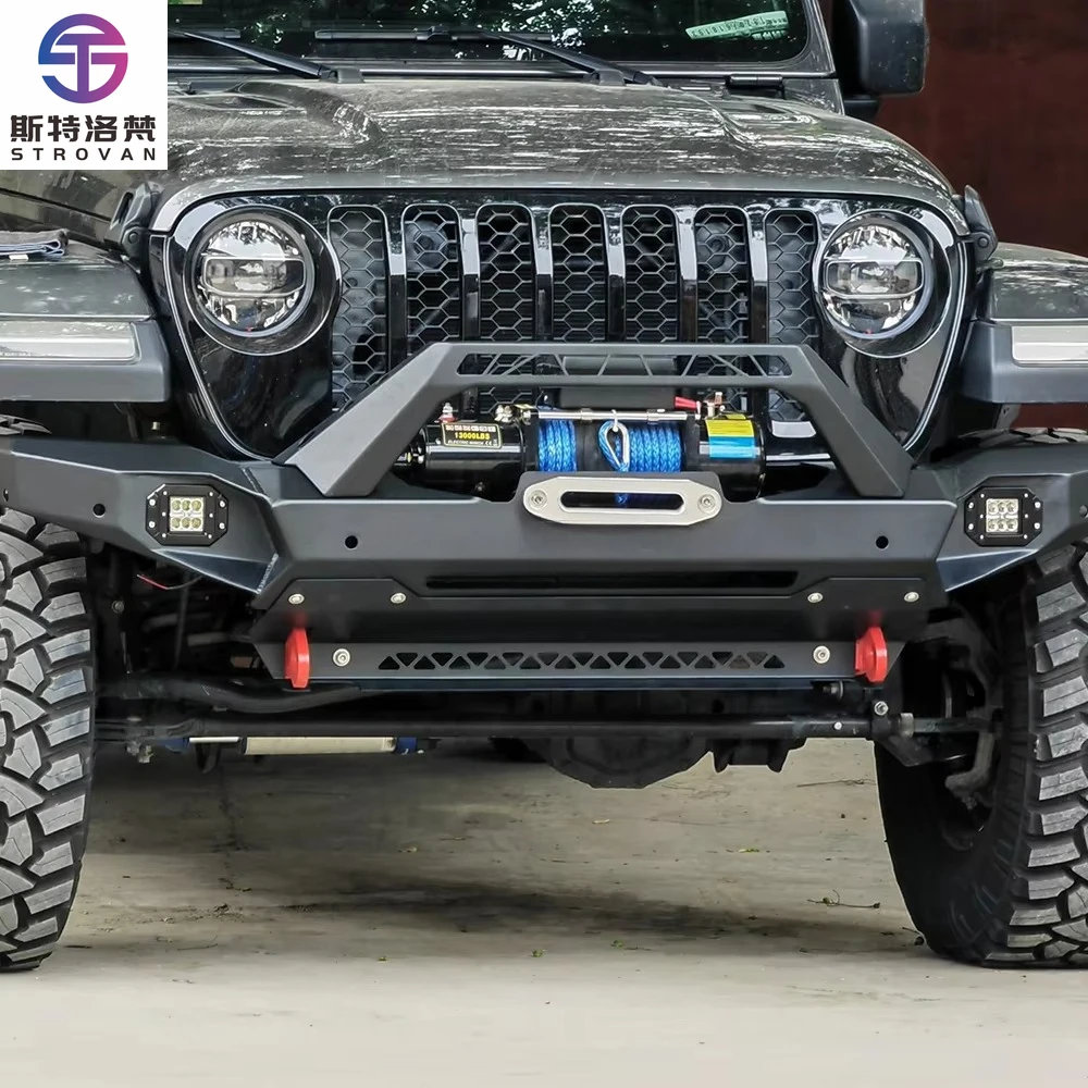 

AQTA 4X4 Steel Offroad Retrofit Dedicated Rear Bumper With Bump-Resistant Front Bumper for 2022 Gladiator(Winch Not Include