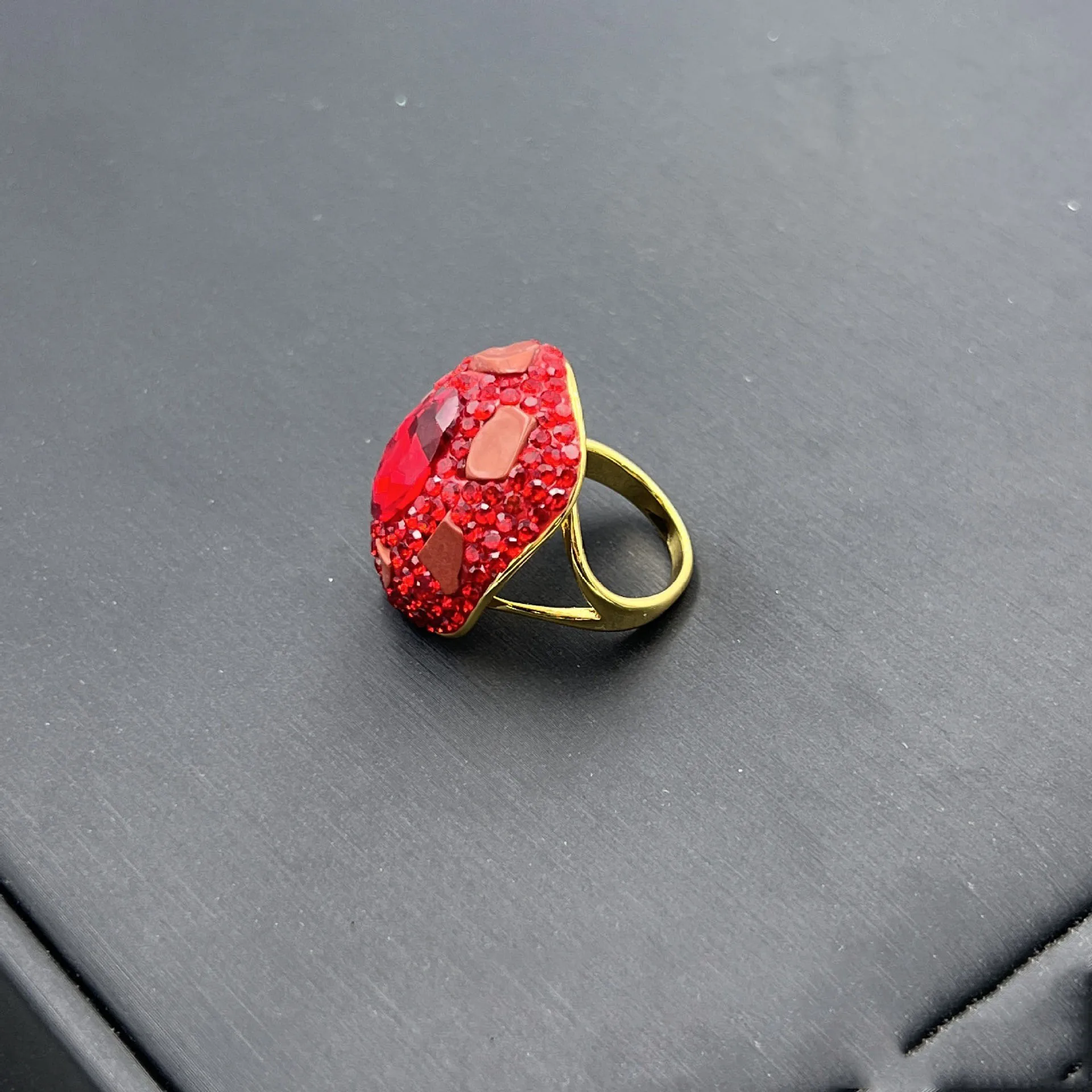 5pcs Natural Red Cystal  Rings For Women Lady Jewelery CZ Micro Pave Rings