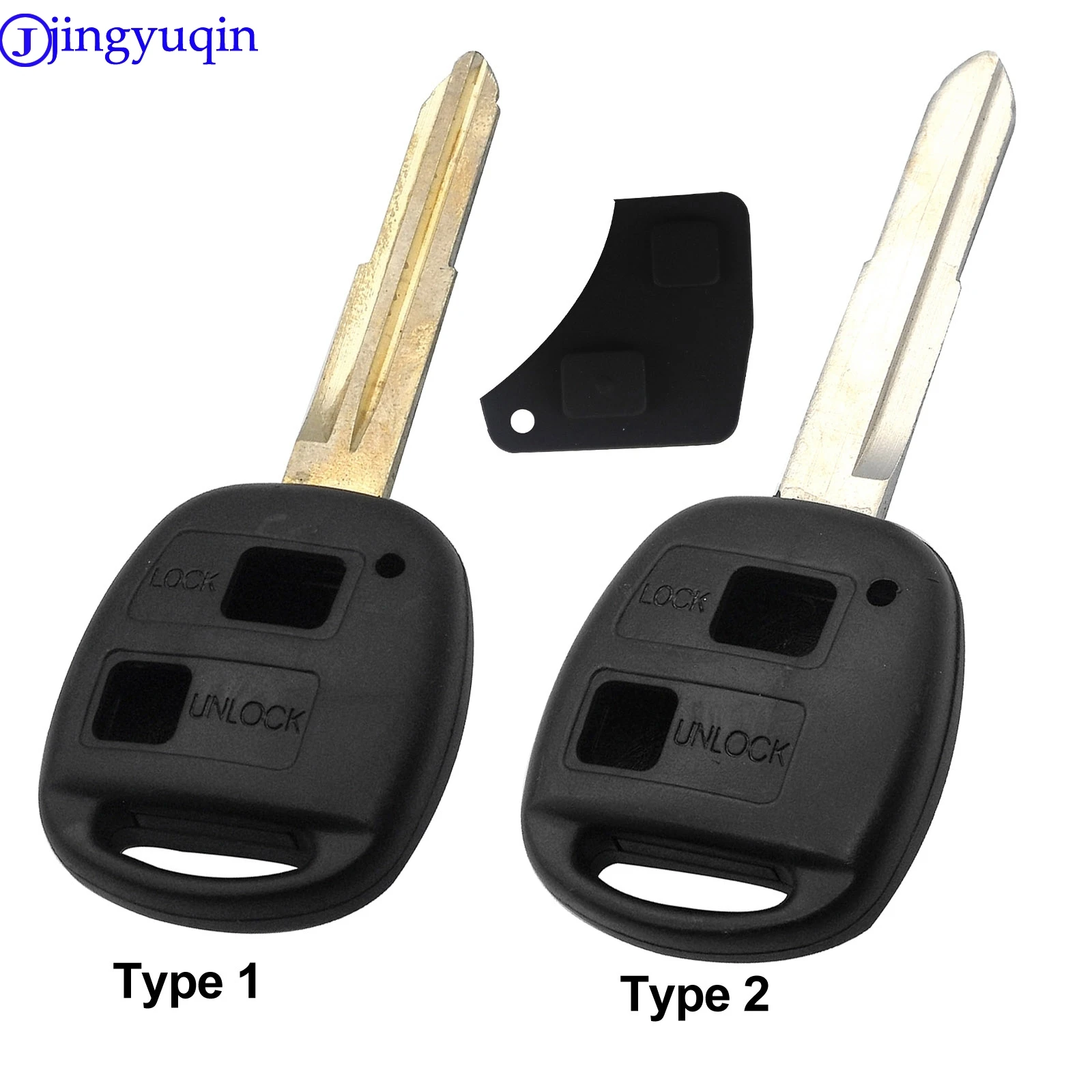 jingyuqin Remote Replacement Car Key Shell Case For Toyota HIACE Yaris TOY41 HU133R Uncut Blade Rubber Button Pad