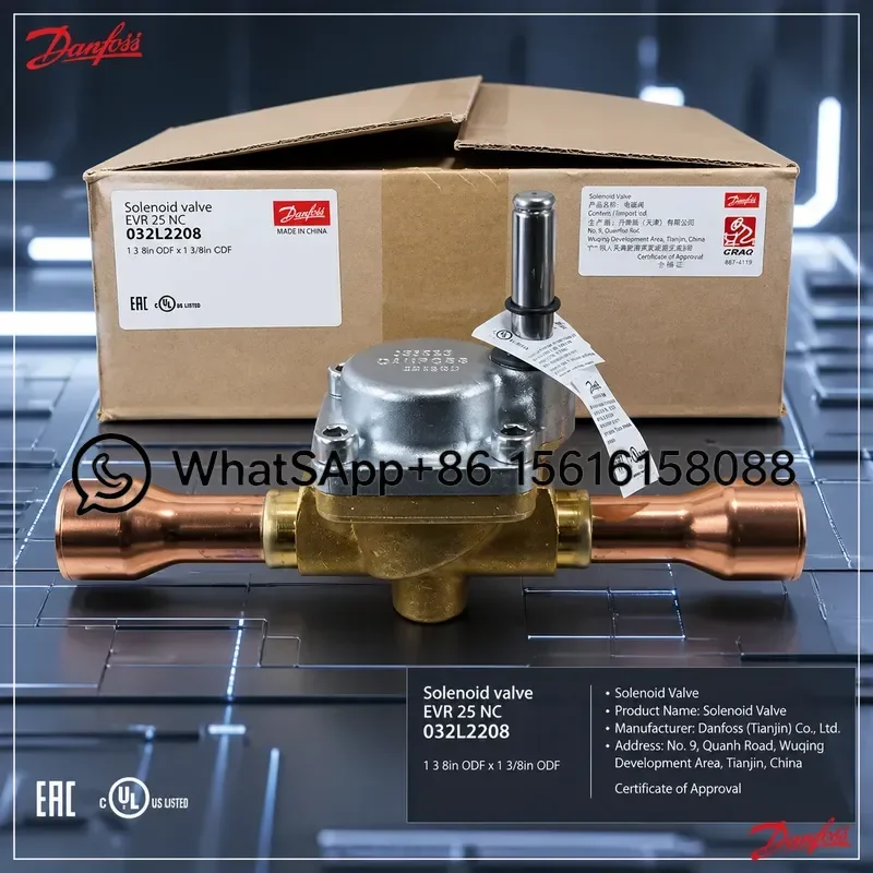 Original Danfoss EVR25 Solenoid Valve 032L2201 032L2208 032L2200 Refrigeration Parts for Cooling System Industrial HVAC