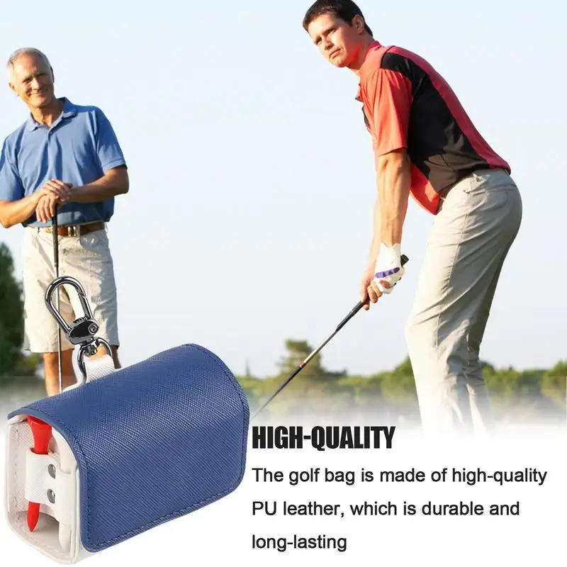 Golf Tee Tasche Golf Tasche wasserdichte Golf Zubehör Tasche Golfball Zubehör Pu Leder Golf Tasche für Golf Training Turniere