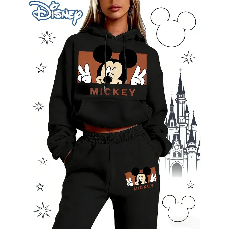 

2025-26 Autumn/winter Women's Disney Mickey Mouse 100% Cotton Printed Hoodie Unisex Streetwear Oversized Loose Casual Outfit