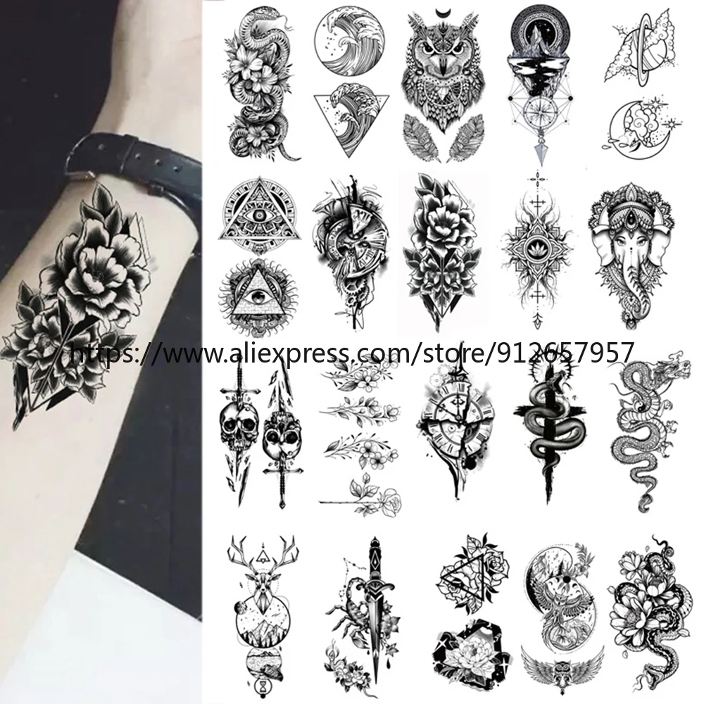 100 ชิ้นขนาดเล็กชั่วคราว Tattoo สติก