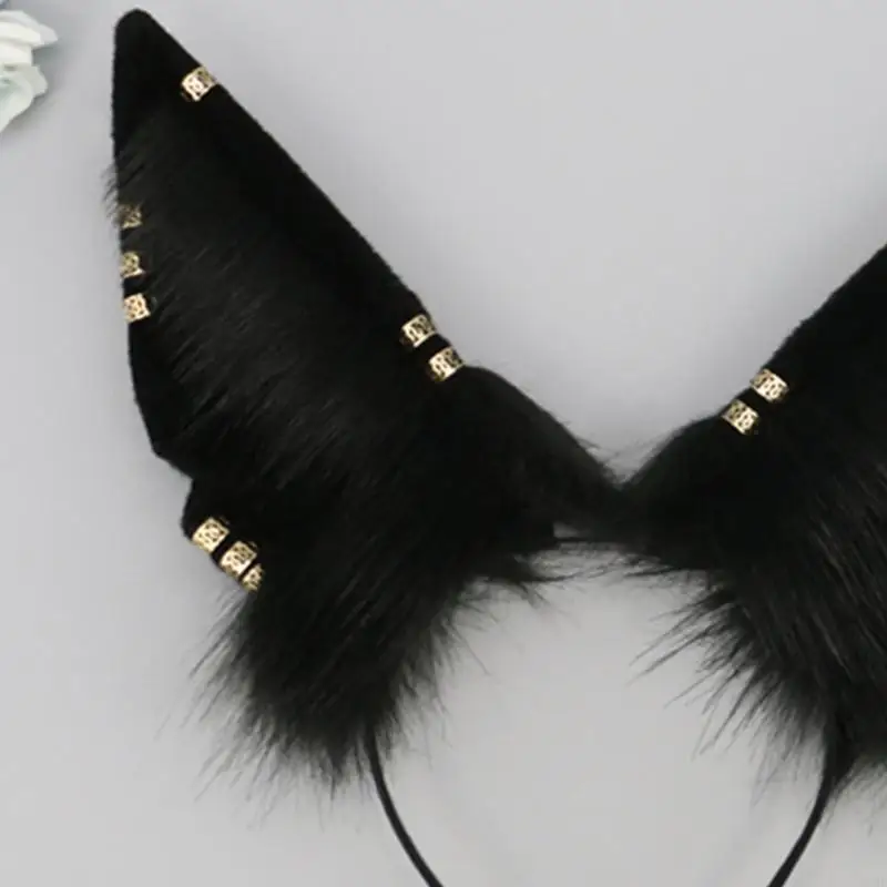 49mf anime moelleux anime cosplay accessoire oreilles à fourrure charmante bandeau renards