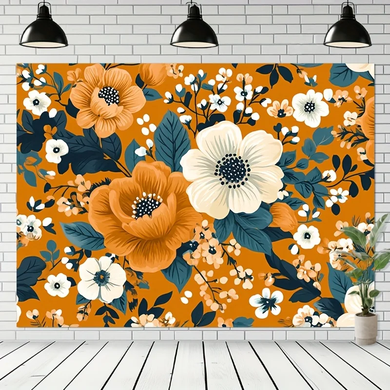 قطعة واحدة من نسيج الأزهار البوهيمي، قماش بوليستر، قابل للغسل في الغسالة، مناسب لتزيين غرفة النوم وغرفة المعيشة #1