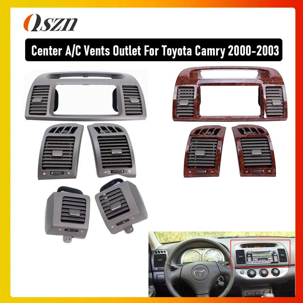 Dla TOYOTA CAMRY 2000-2003 kratka klimatyzacji otwory wentylacyjne wylot klimatyzatora przednia deska rozdzielcza środkowa kratka wewnętrzna składane akcesoria