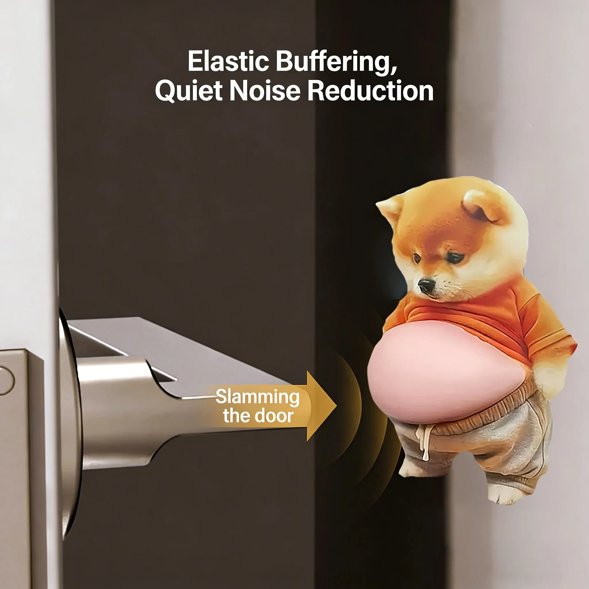 2pc Funny Shiba Inu Squishy Belly Sticker 3D Anti-Collision Pad Car Door Bumper Guard Stress Relief Fidget Toy for Kids Adults