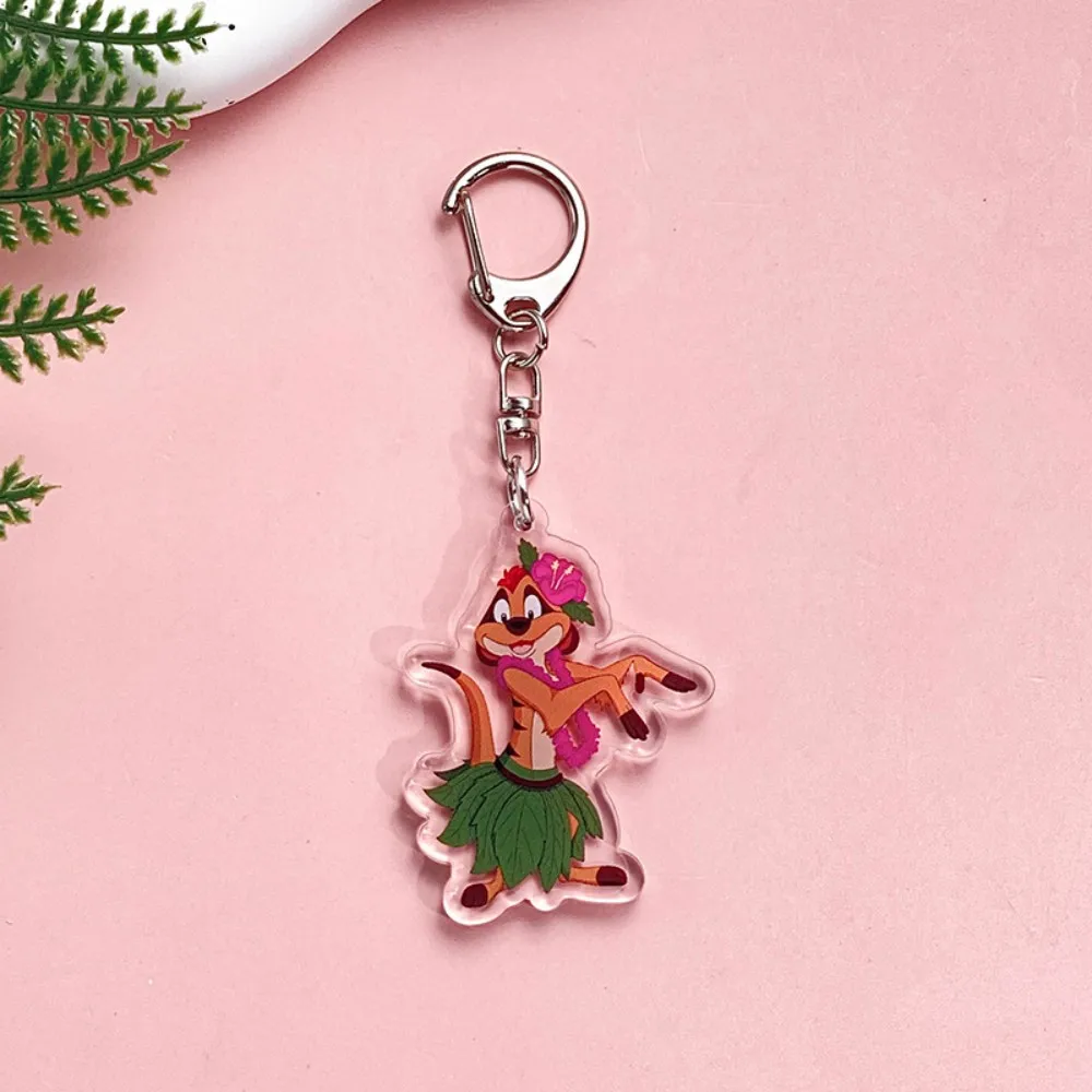 ديزني الأسد الملك أنيمي سلسلة مفاتيح مصنوعة من الأكريليك المساعدون الكرتون سيمبا موفاسا حقيبة قلادة لطيف سحر كيرينغ أصدقاء المشجعين هدية