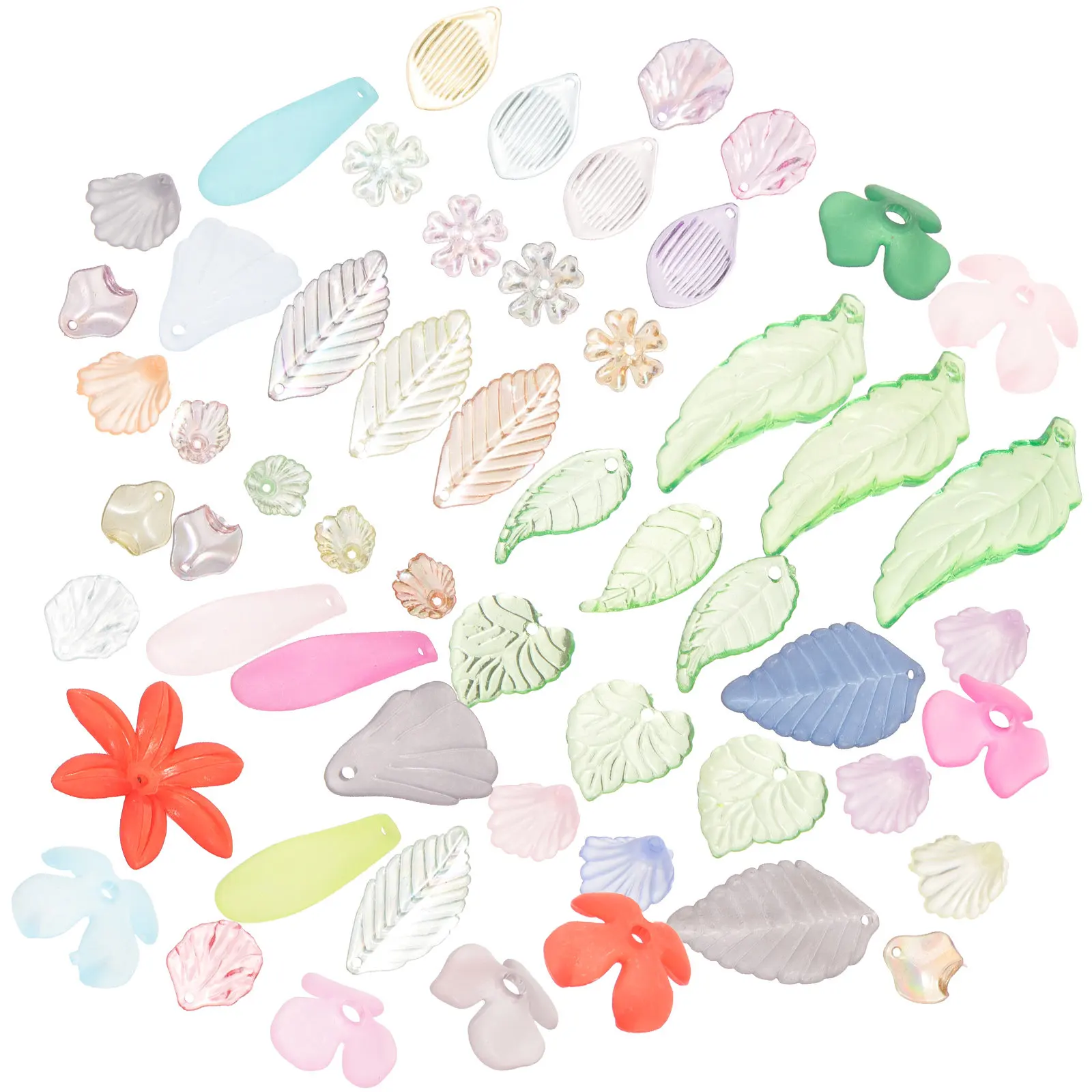 

Набор из 3 упаковок: акриловые подвески-листочки для самостоятельного изготовления украшений (ожерелья, браслеты, серьги, брелоки)