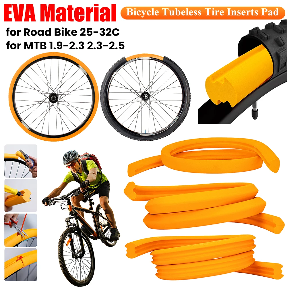 EVA Bicycle Tubeless Tire Inserts Pad 25-32c/1.9-2.3/2.3-2.5 MTB Road Bike Tyre Air Insert Liner Foam Rim Protector Liner