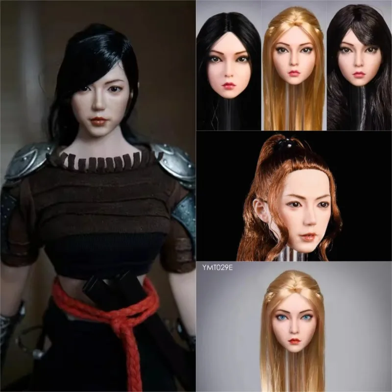 

YMT029 1/6 Scale Rose Long Haired Beauty Head Sculpt Carving for 12inch Action Figures Wheat Skin Body Model