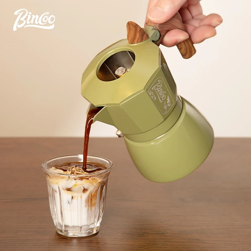 Bincoo válvula dupla moka pote doméstico concentrado pequeno americano latte conjunto de cafeteira espresso utensílios de café