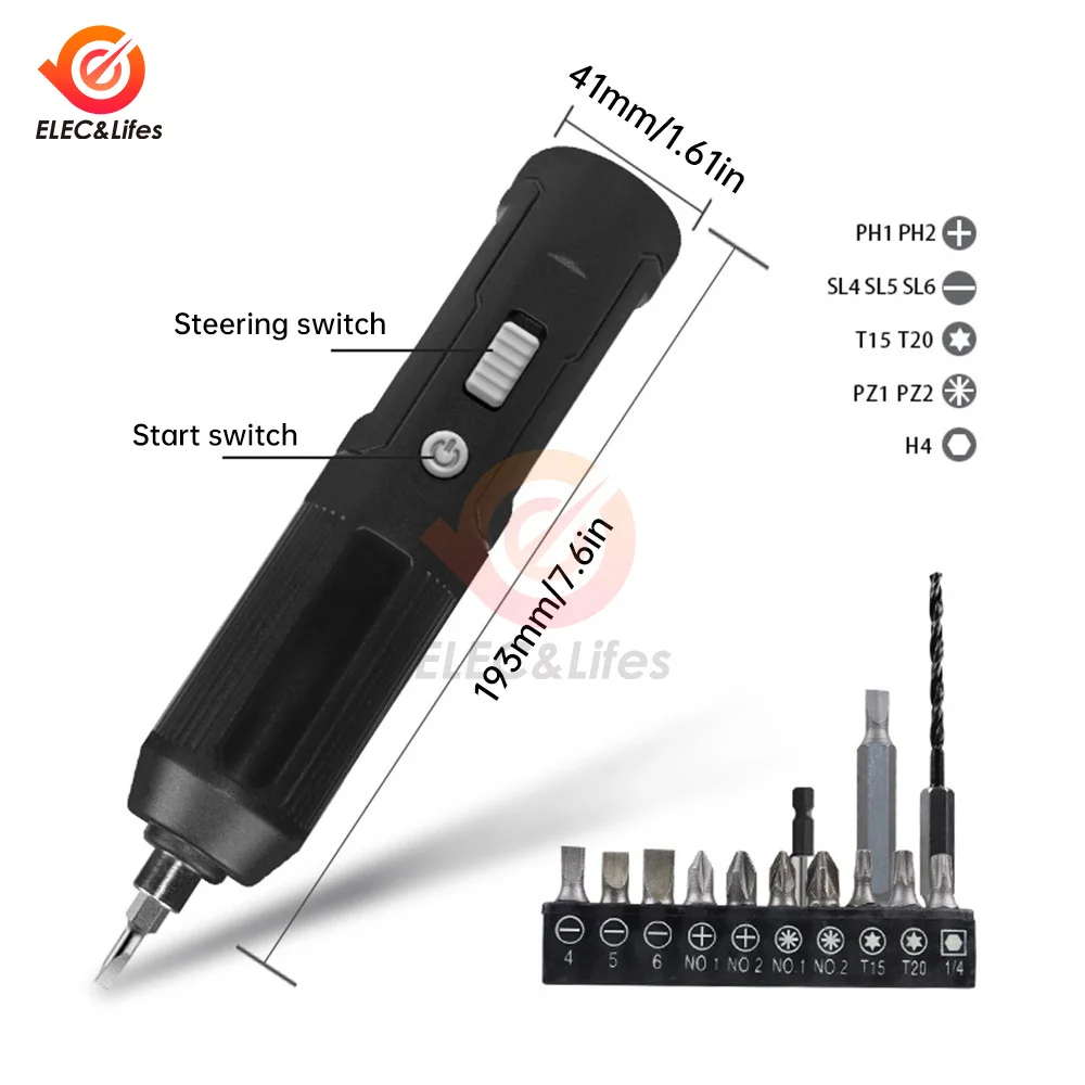 Mini Cordless Electric Screwdriver 3.6V Rechargeable Adjustment Power Drill Multi-function Disassembly Torque Repair Tools