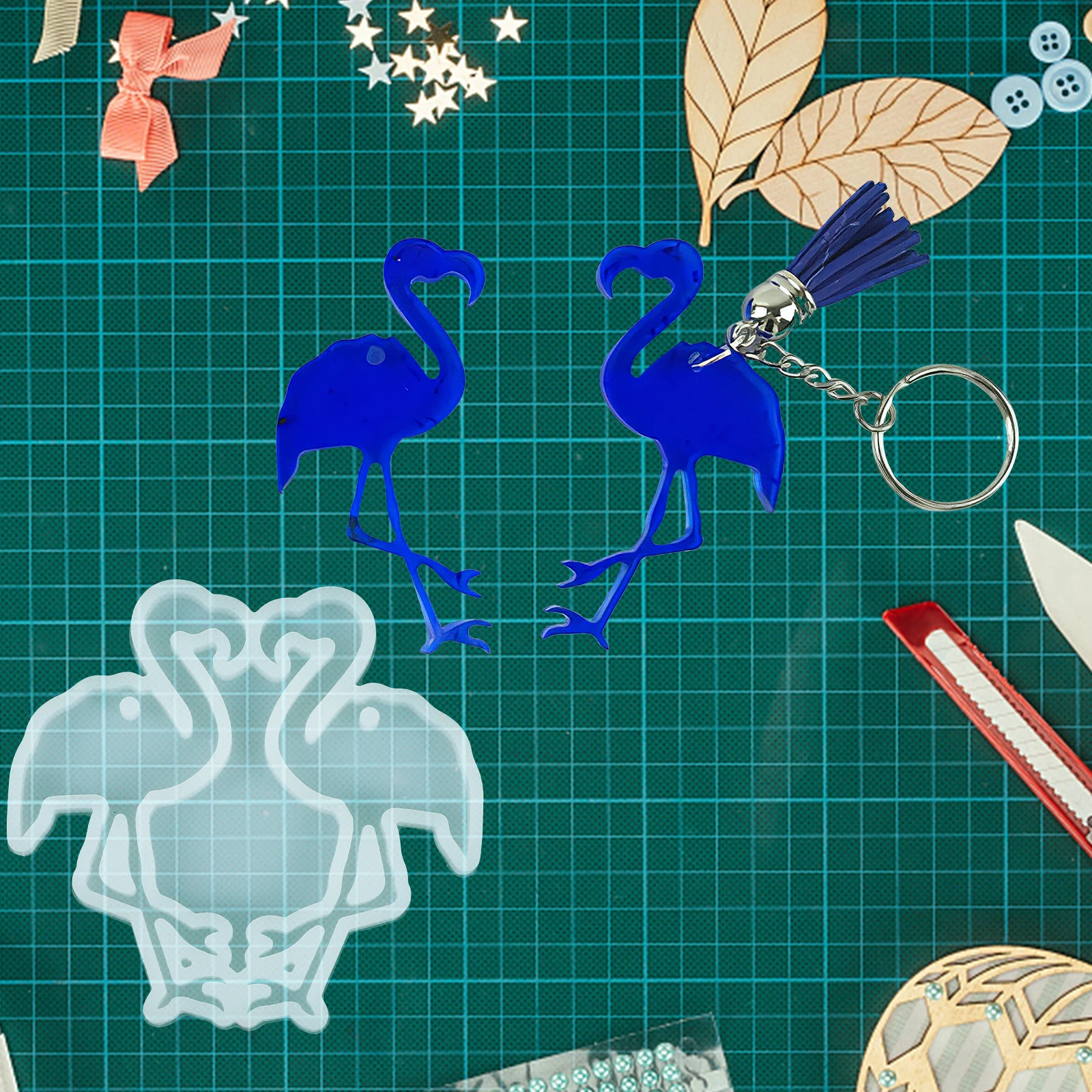 

Flamingo Keychain Flexible Silicone Mold Molds for Epoxy Resin Ornament Crafts Mould Pendant White Shaped Jewelry Casting
