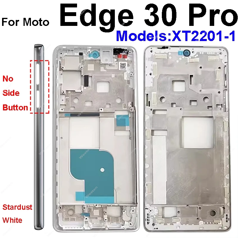 For Motorola MOTO Edge 30 Edge 30 Pro XT2203-1 XT2201-1 Middle Frame Housing LCD Front Frame Bezel Replacement Repair Parts