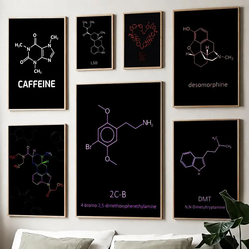 Ketamine Molecule Retro Art Poster Self Adhesive Matte Wall Art Removable Home Room Decoration