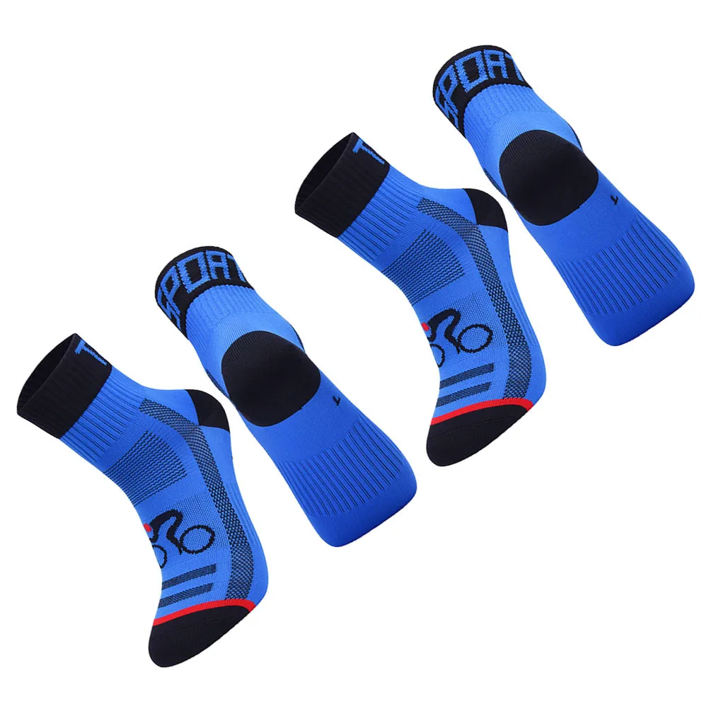 

2Pair Mid-Stocking Breathable Cycling Socks Thickened Mesh Anti-Slip Sports Socks Unisex Competition Daily Use -44
