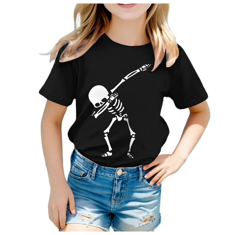 

Детская футболка из модала с мультяшным принтом животных, с коротким рукавом, для мальчиков и девочек, летняя, из полиэстера, детская одежда