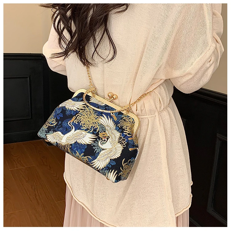 Silk Embroidery Crossbody Bag Patchwork National Style 2025 Hot Sale Bags for Women Hasp Simple Fashion Women's Handbags