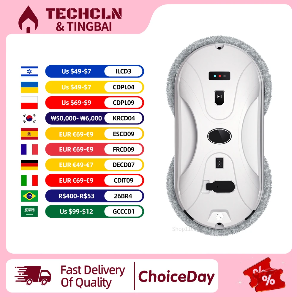 

Smart Window Cleaning Robot Vacuum Cleaner with Double Water Spray Electric Glass Washing Machin Remote Control for Home