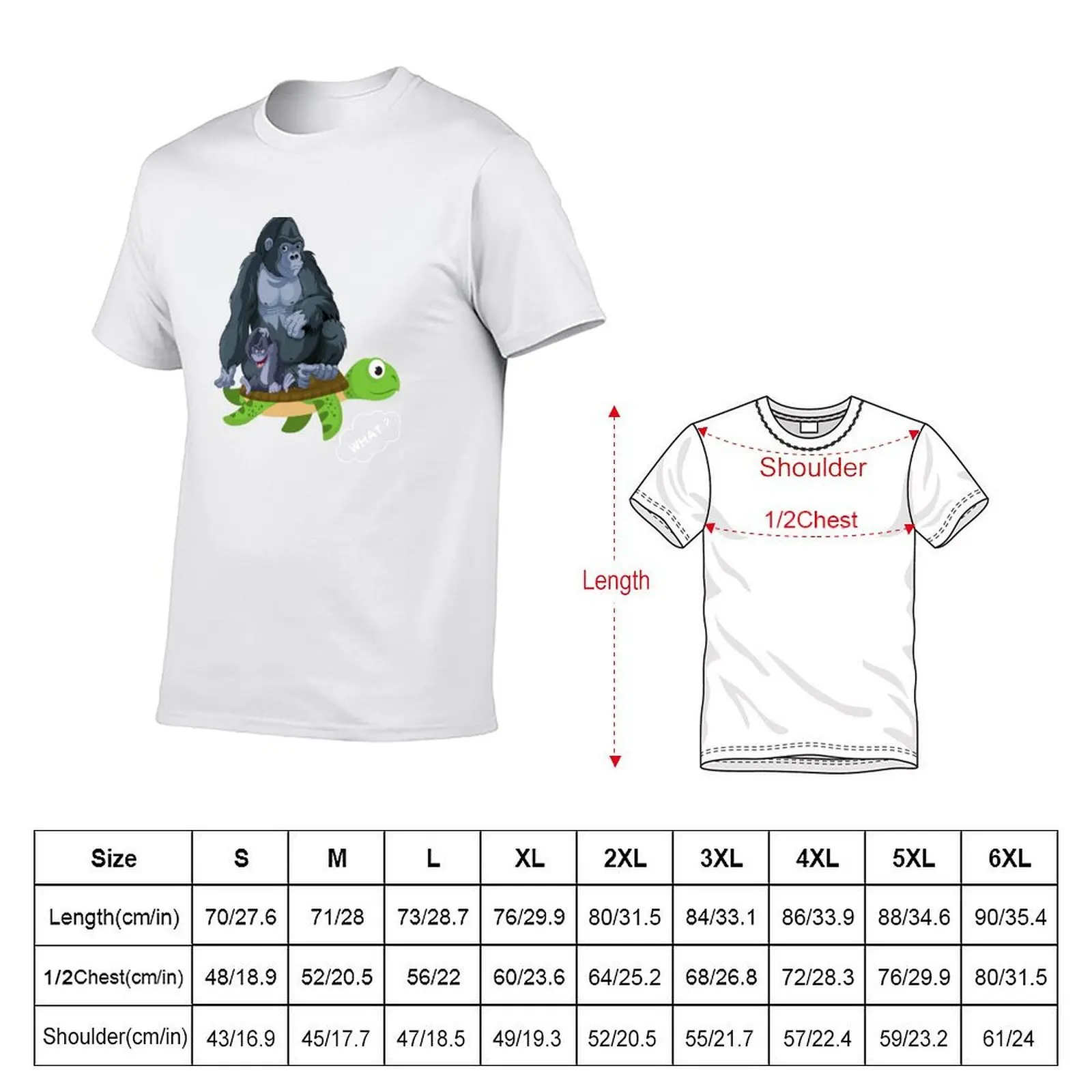 Gorilla Rests On Turtle T-Shirt Quick Dry Training Short Sleeve Tee
