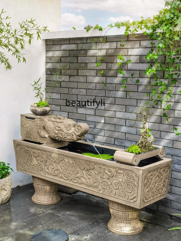 Chinese Style Fish Pond Landscape Flowing Water Ornaments Courtyard Garden Layout Home Pool Floor Landscape Fountain