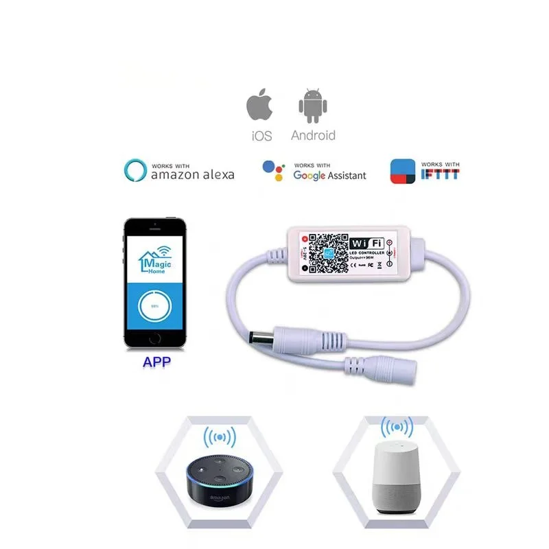 WiFi RGB Led Strip Controller Smart  LED Pixel Remote Control For 2835 5050 RGB RGBW WS2812B WS2811 Led Strip Light