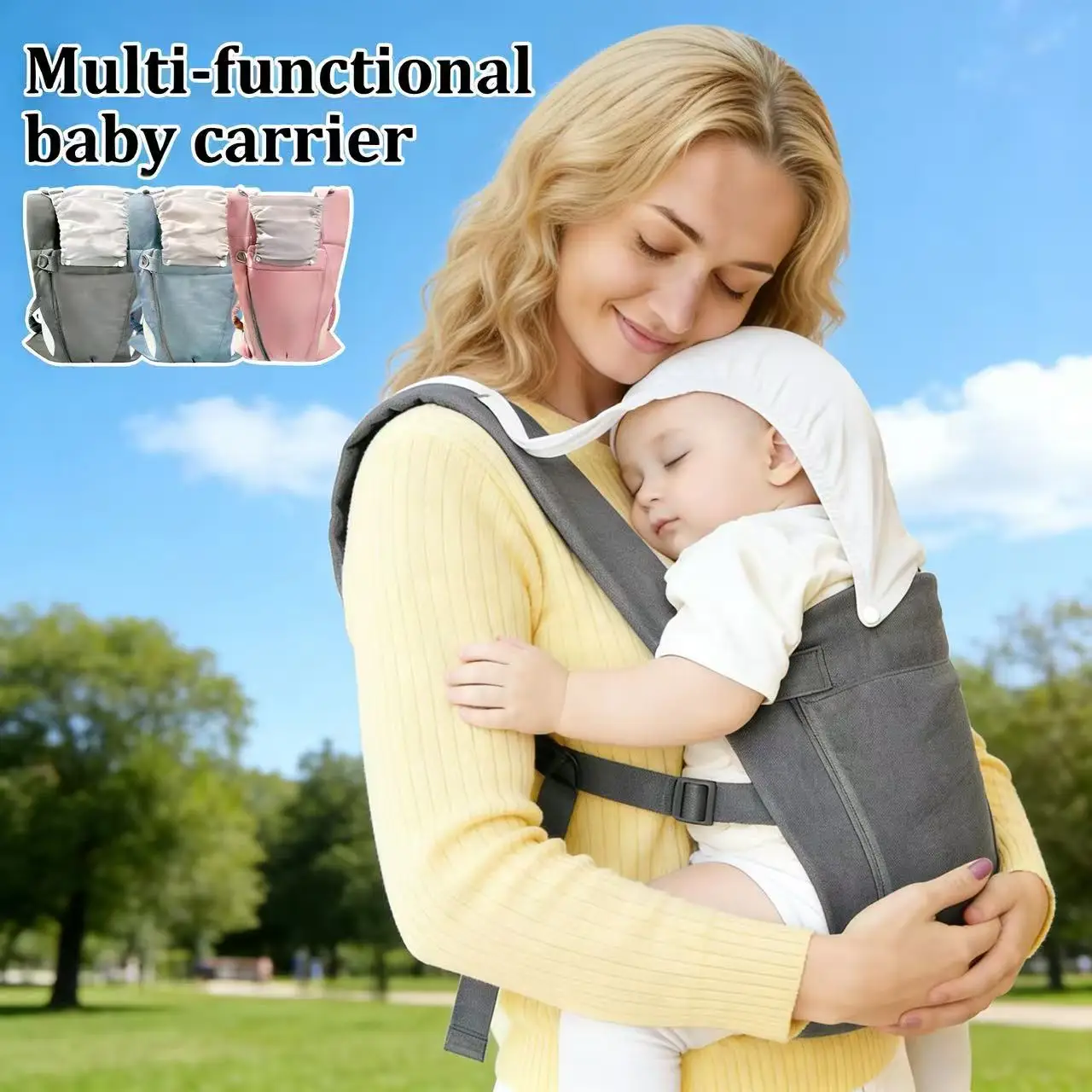 1-Piece Set, Multi-Color Options, Dual-Use Baby Carrier with Hip Seat, Easy to Put on and Take Off with Zipper, Suitable for Home or Outdoor Use, Best Gift for Thanksgiving, Easter, and Christmas