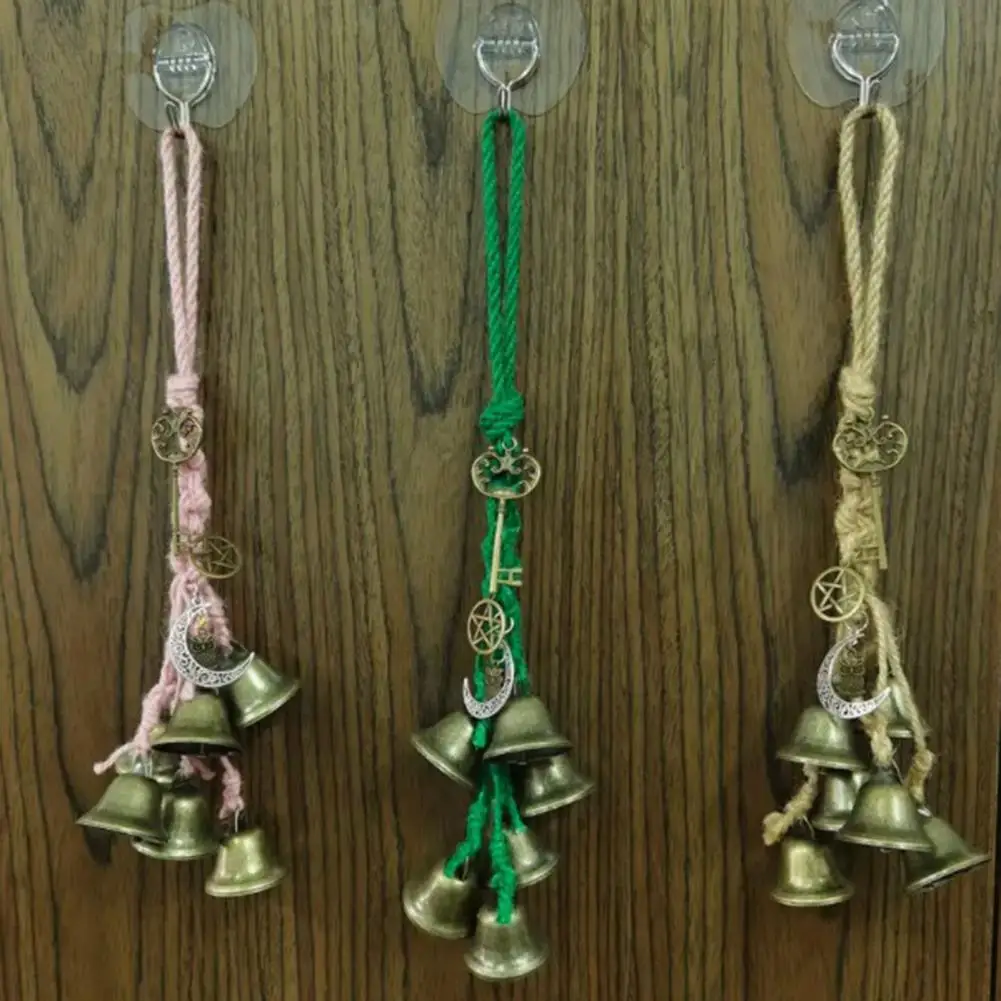 Witch Bell Amulet Handmade Wiccan Decoration Wiccan Bells for Door Knob Metal Wind Chimes for Spiritual Home Decor