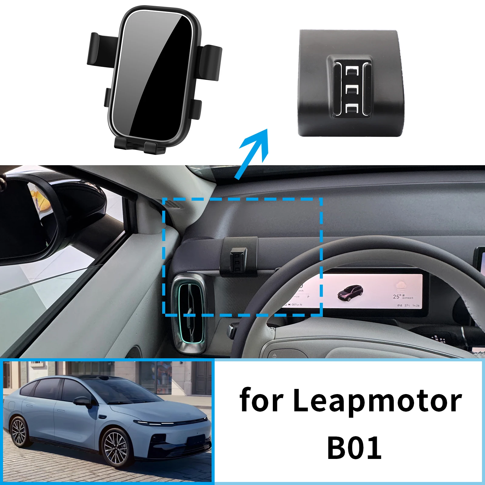 

Car Mobile Phone Holder fit for Leapmotor B01 Accessories GPS Bracket Navigation Stand Auto