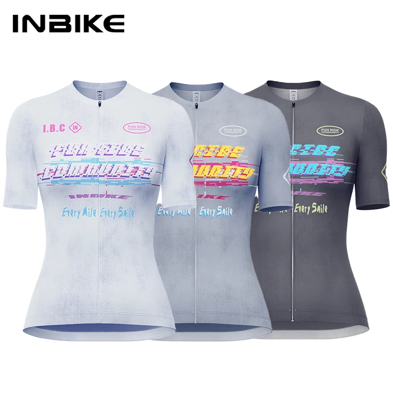 

INBIKE Women's Cycling Short Sleeve Breathable Biking Clothing Road Bike Jersey Shirts for Women Quick-Dry Cycling with Pockets