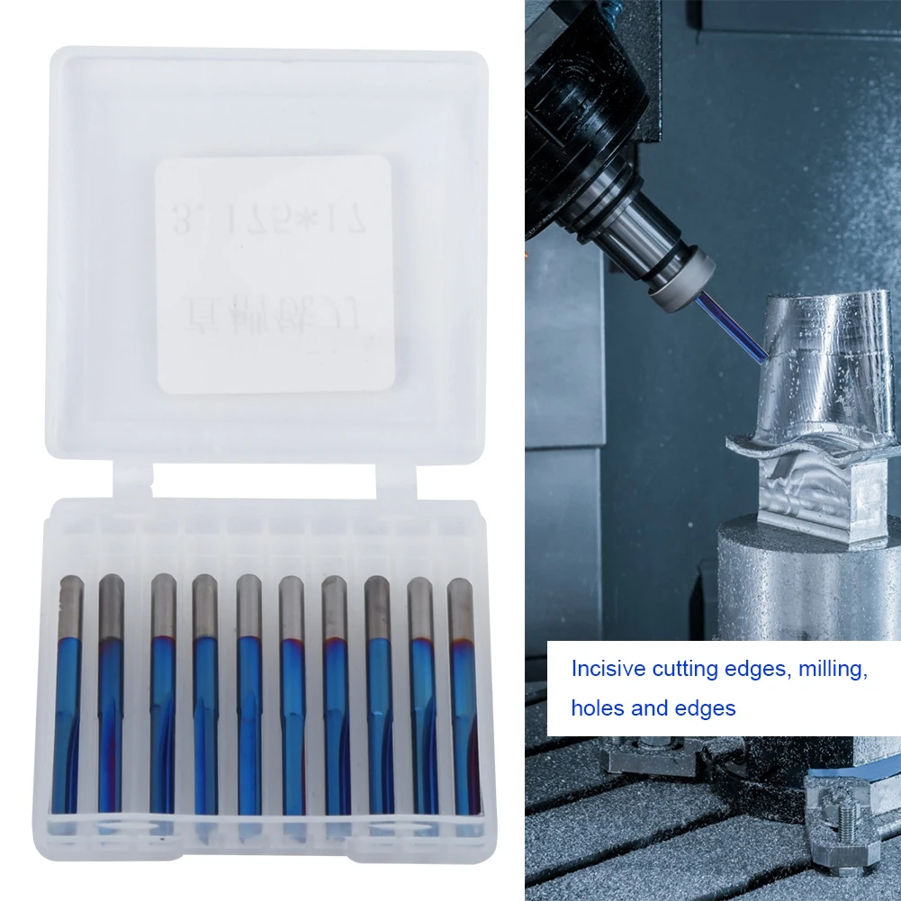 超硬フライス ZDZCYS17DL 超硬合金 3.175mm ハンドル 2枚刃ストレートフライス ブルー