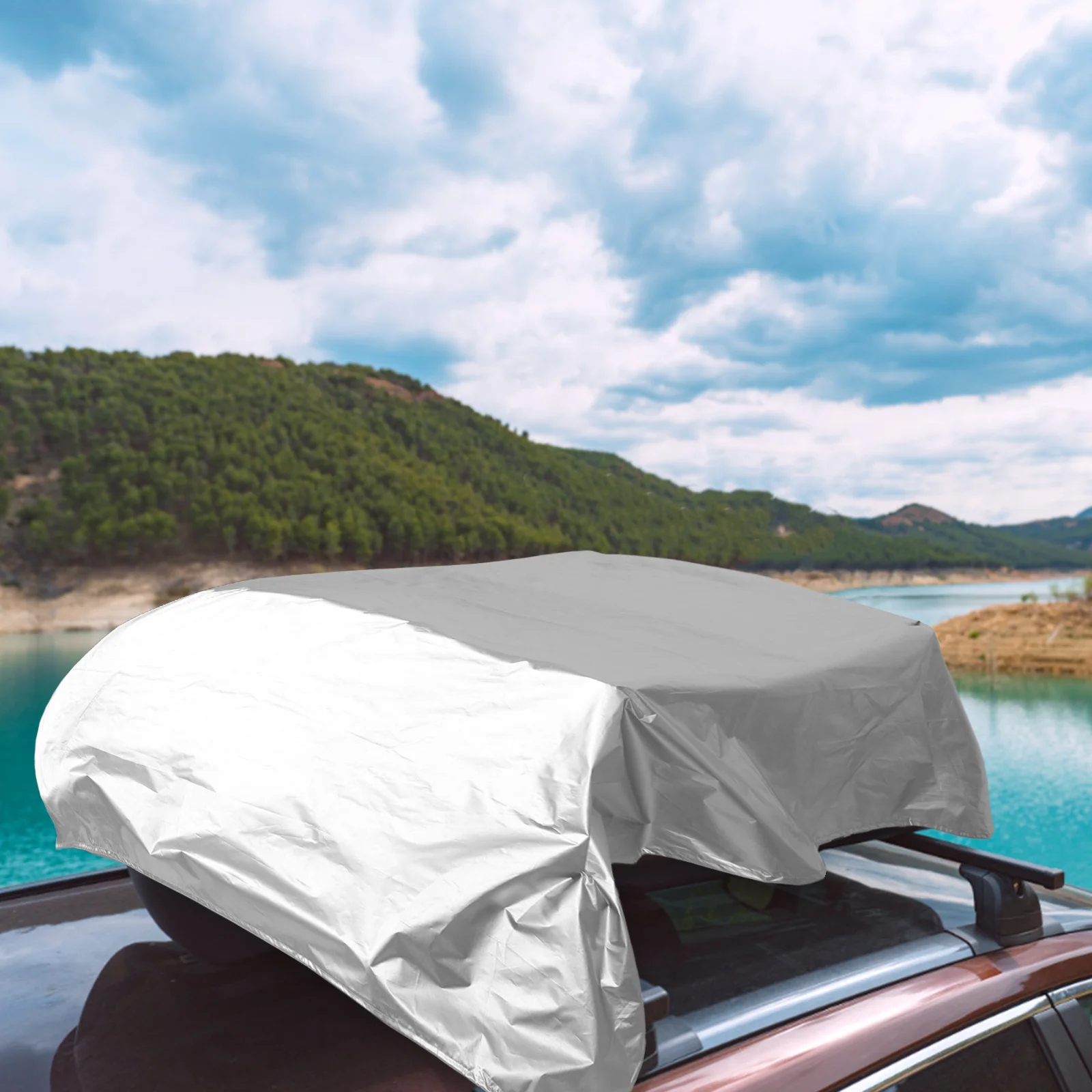 

Car Roof Luggage Carrier Cover Waterproof Dust Resistant 1.9x1.45m Rooftop Cargo Storage Bag Camping Outdoor Travel Protective