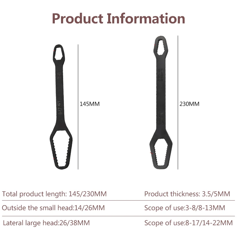 Imagem -06 - Torx Chave Universal Auto-aperto Ajustável Óculos Wrench Board Double-cabeça Torx Spanner Ferramentas Manuais para Casa Pcs