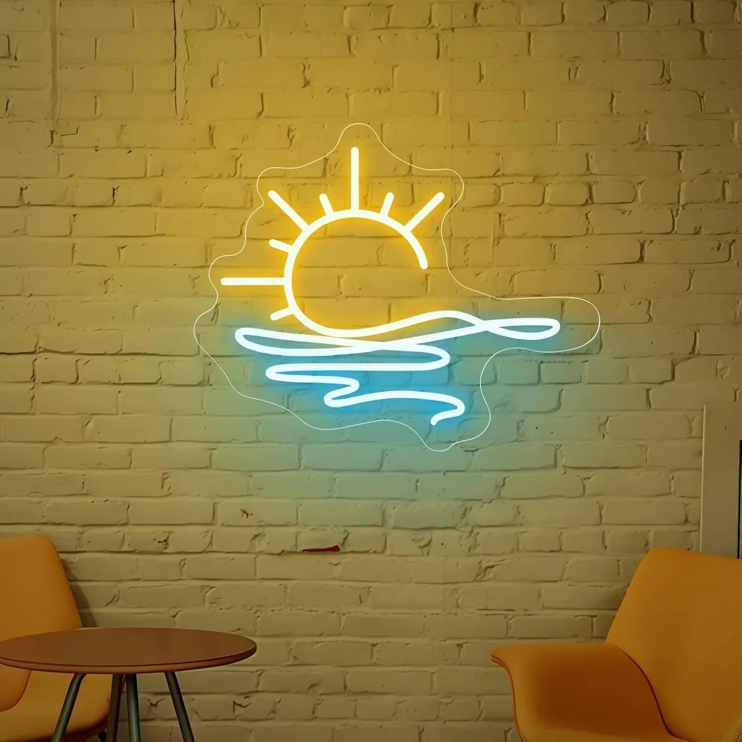 Sunset Ocean Wave LED Neon Sign USB Powered Neon Light, Christmas Bedroom Wall Decor Lamp, Game Room Beach Party Decoration Gift