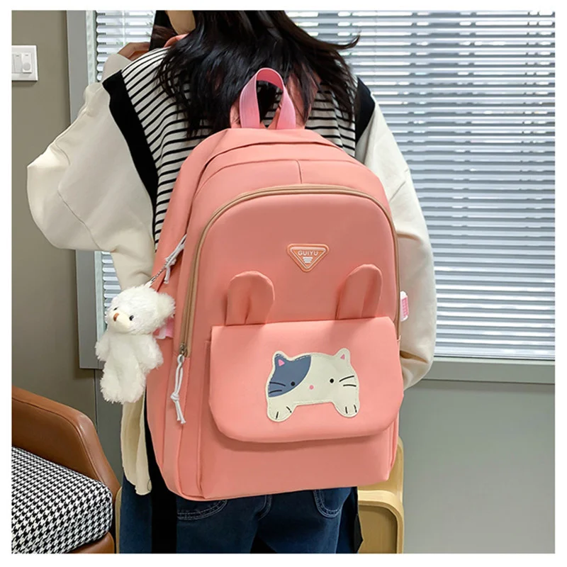 Mochilas escolares bonitas para niños y niñas, mochila para estudiantes de primaria y secundaria, bolsa para lápices de gran capacidad, 6 unidades por juego