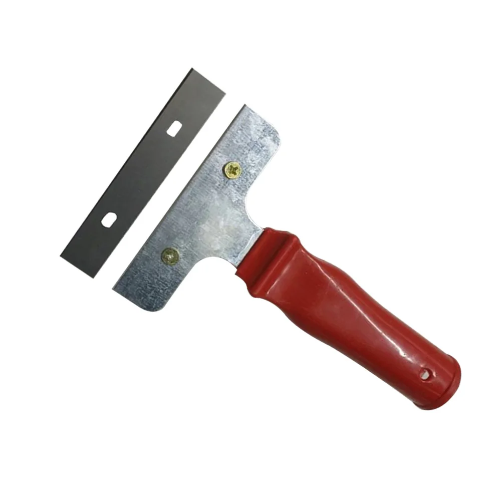 أداة إزالة السيليكون القوية المصنوعة من الفولاذ المقاوم للصدأ للاستحمام وأسطح العمل والتماس وتنظيف البناء وكشط سكينة المعجون باللون الأحمر