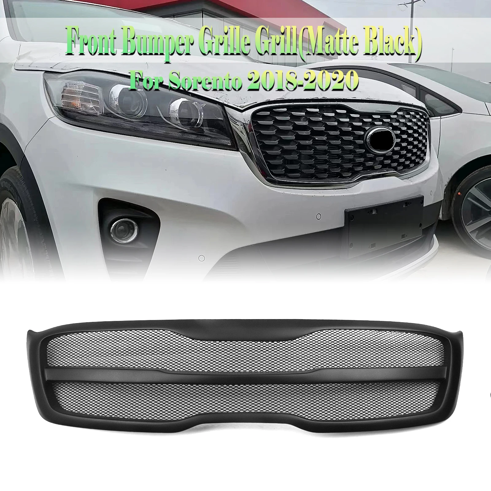 

Front Grille Racing Grill For Kia Sorento 2018 2019 2020 Real Carbon Fiber/Fiberglass Body Kit Car Upper Bumper Hood Mesh Grid