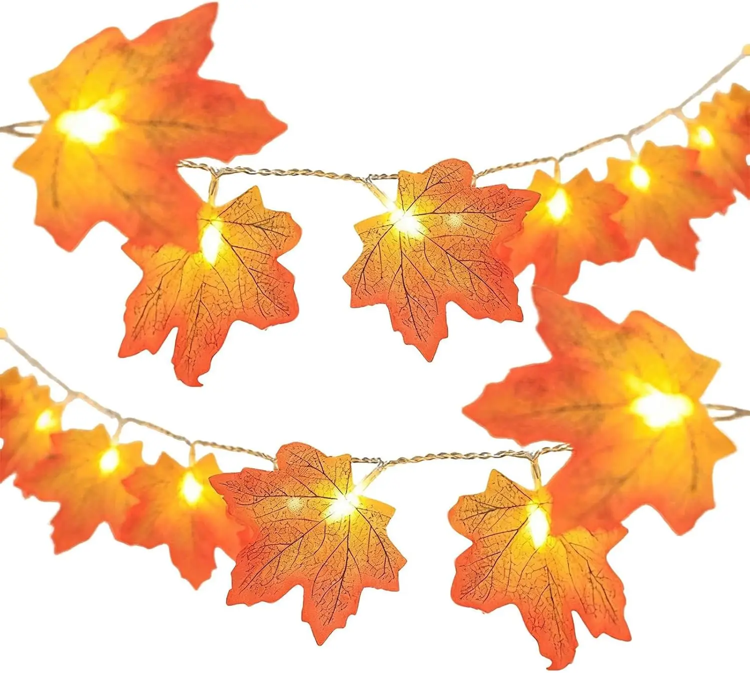 Herbst Herbst Ahornblatt Girlanden LED-Leuchten Halloween Weihnachten Thanksgiving Day Zuhause Outdoor/Indoor Schlafzimmer, Gartendekorationen