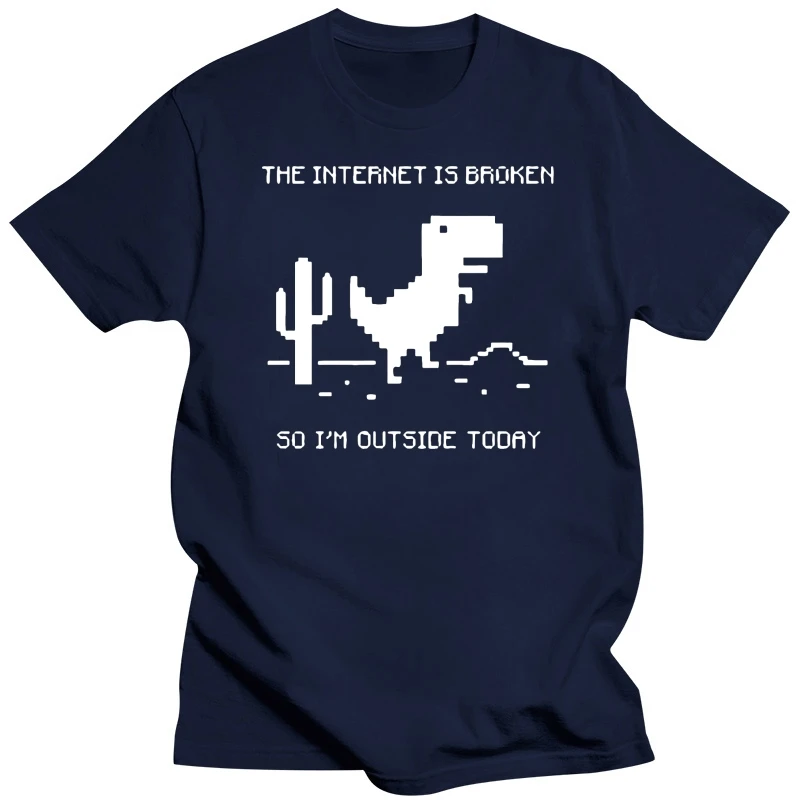 The Internet Is Broken Web Page Computer Dinosaur T-shirt Funny Birthday Gift For Men Boyfriend Husband Programmer Geek T Shirts