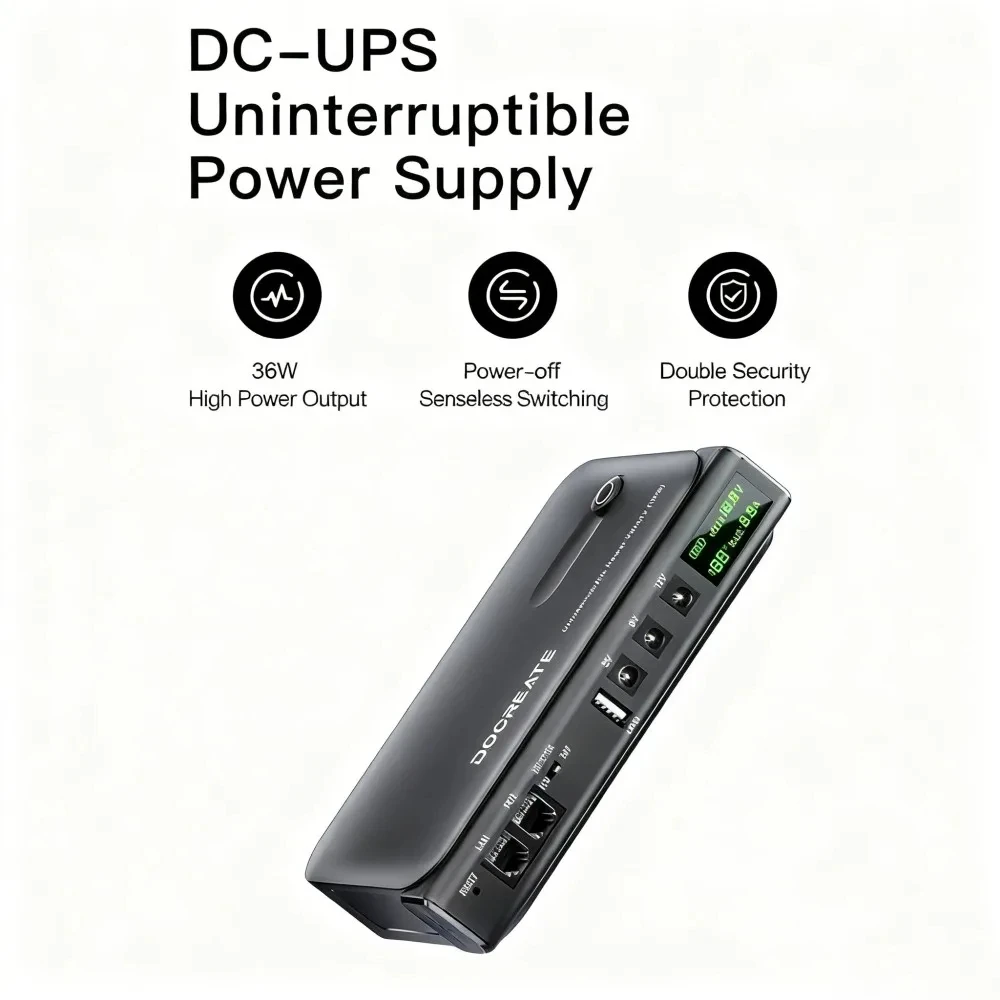 New 5V/9V/12V/15V/24V Cat Monitor Backup Uninterruptible DC Power Supply Charger DC1018L Router Cell Phone UPS Without Battery