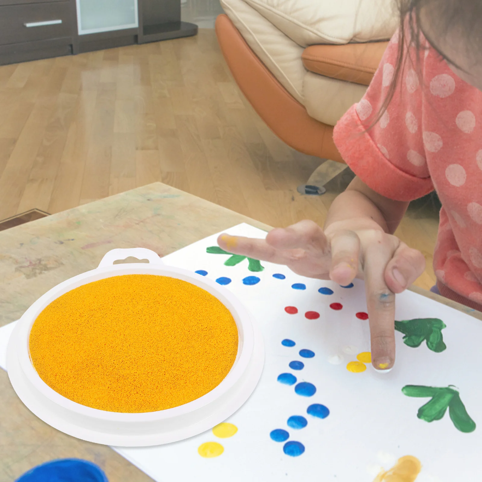 1 pz tampone di inchiostro per impronte digitali lavabile solubile in acqua per bambini artigianato d'arte fai da te su carta tessuto in legno design esagonale portatile casuale