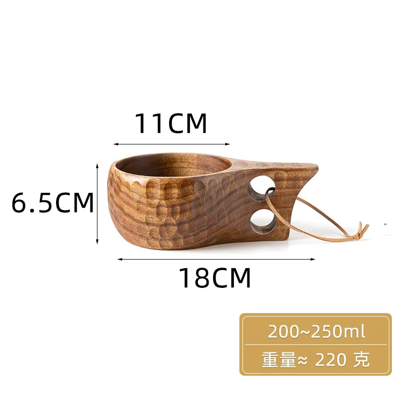 Acacia Wood Milk Cup Breakfast Cup Turtle Shell Finnish Cup Camping Handy Cup Portable Outdoor Cup Dropshipping Bushcraft
