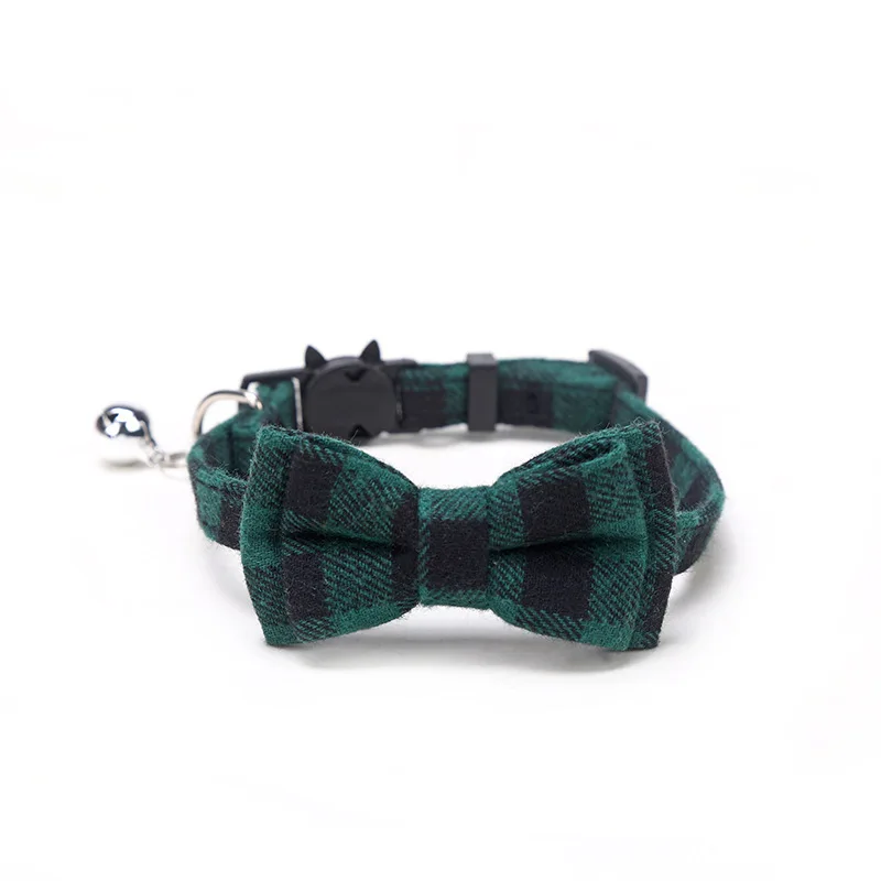 Christmas Pet Necklace Adjustable Strap Dog Accessories for Dog Collar Bowknot Cat Pet Collar Bow Tie Bell Puppy Plaid Necktie